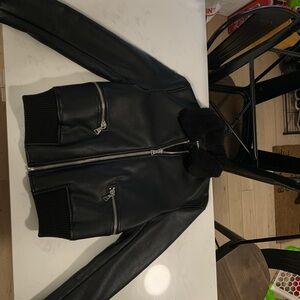 Express Black Faux Fur Collar Jacket